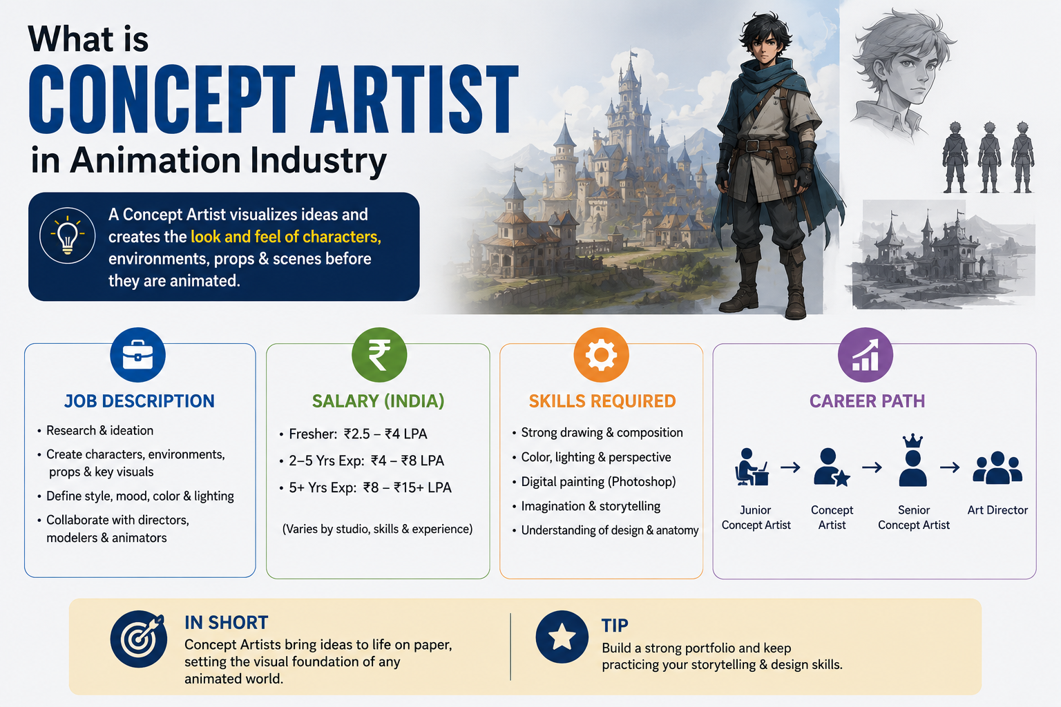 What is a Concept Artist in the Animation Industry? Know Its Job Description, Salary, Skills & Career Path